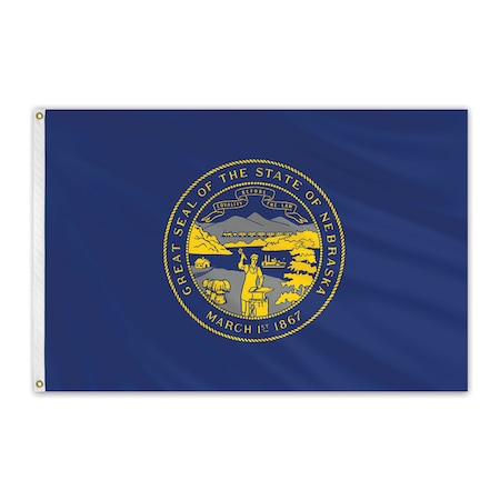 Nebraska Outdoor Nylon Flag 5'x8'